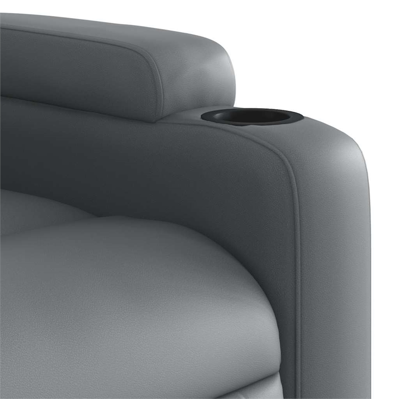 vidaXL Faux Leather Massage Recliner Chair in Grey