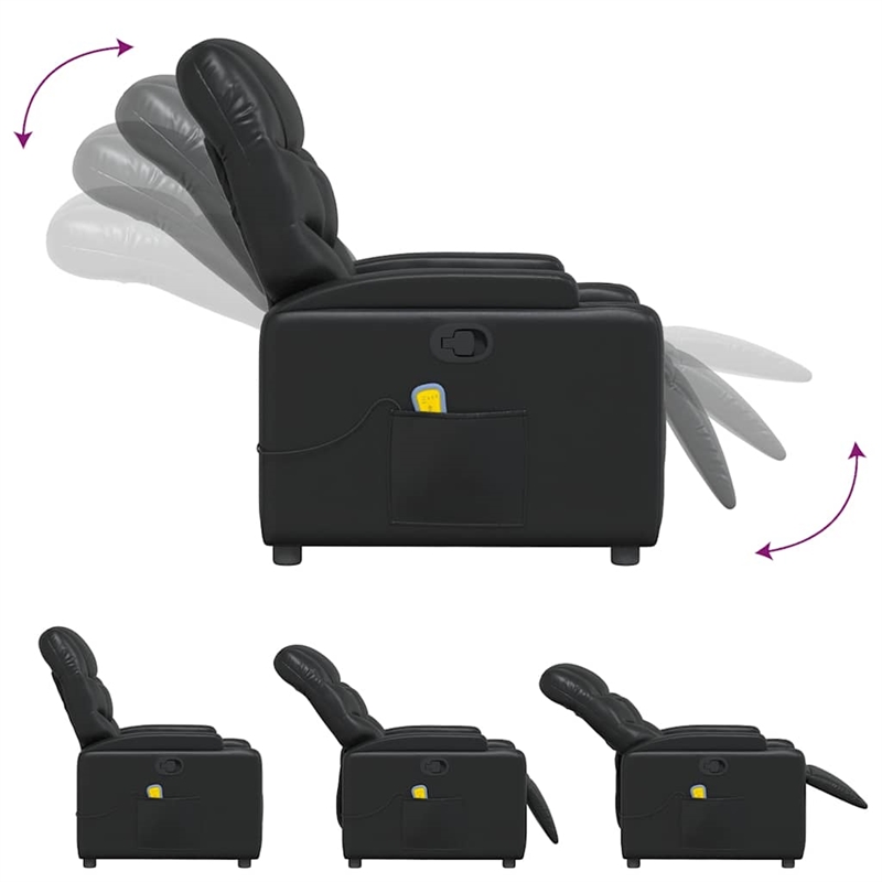 vidaXL Massage Recliner Chair in Black