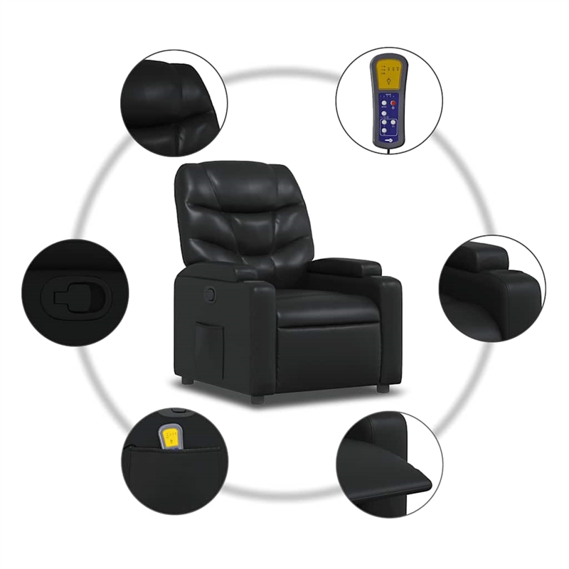 vidaXL Massage Recliner Chair in Black