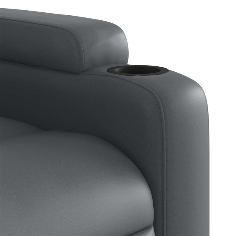 vidaXL Faux Leather Massage Recliner Chair in Grey