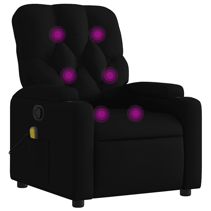 vidaXL Fabric Massage Recliner Chair in Black