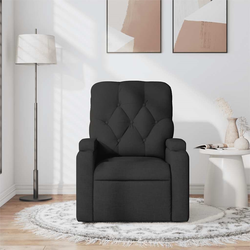 vidaXL Fabric Massage Recliner Chair in Black