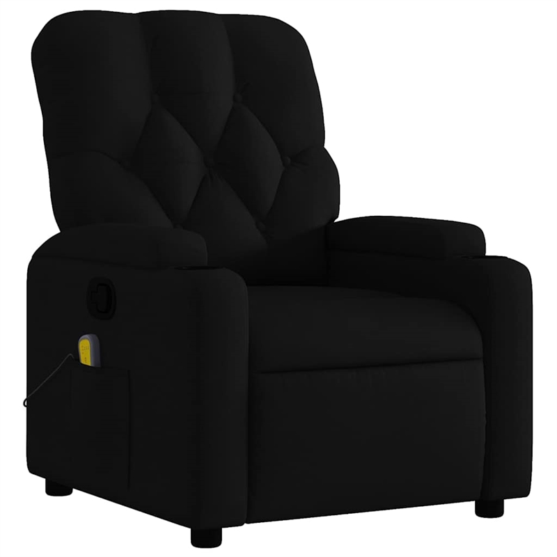 vidaXL Fabric Massage Recliner Chair in Black