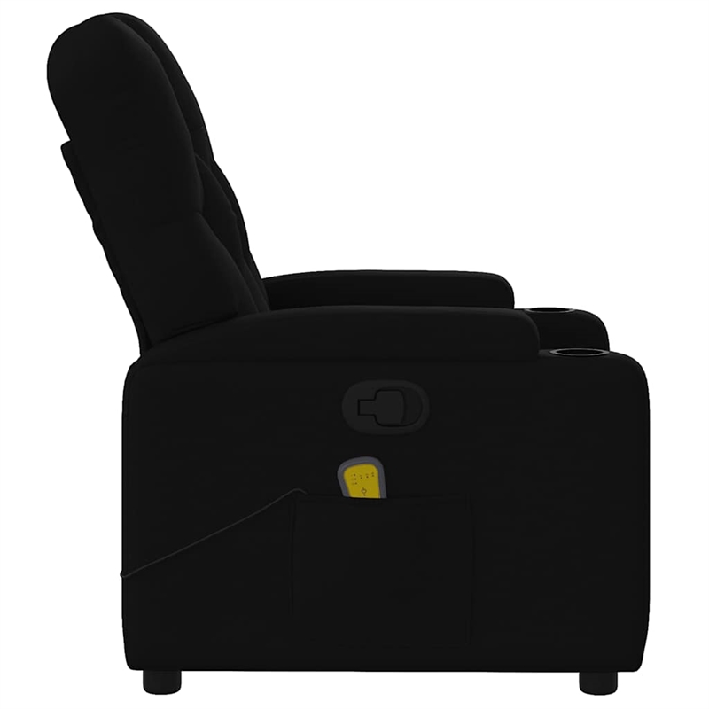 vidaXL Fabric Massage Recliner Chair in Black