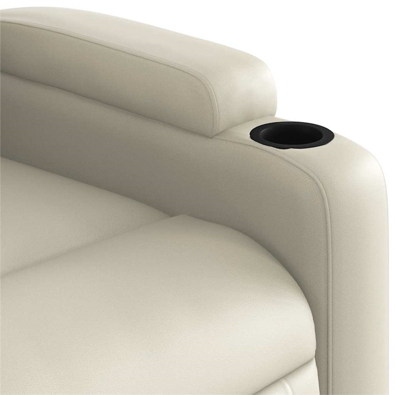 vidaXL Faux Leather Massage Recliner Chair in Cream