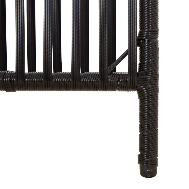 vidaXL Room Divider 6 Panels Poly Rattan in Black