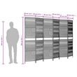 vidaXL Room Divider 6 Panels Poly Rattan in Black