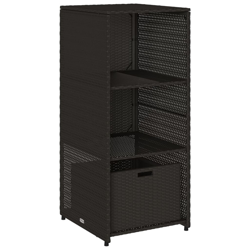 vidaXL PE Rattan Garden Storage Cabinet in Black