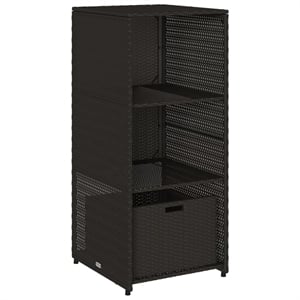 vidaXL PE Rattan Garden Storage Cabinet in Black