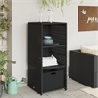 vidaXL PE Rattan Garden Storage Cabinet in Black