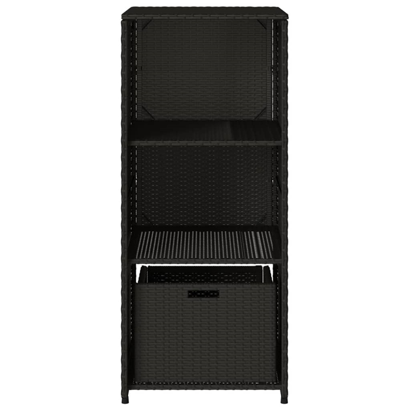 vidaXL PE Rattan Garden Storage Cabinet in Black