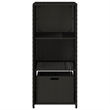 vidaXL PE Rattan Garden Storage Cabinet in Black