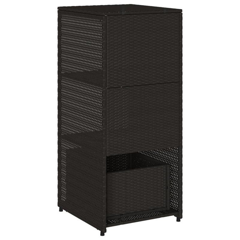 vidaXL PE Rattan Garden Storage Cabinet in Black