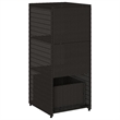 vidaXL PE Rattan Garden Storage Cabinet in Black