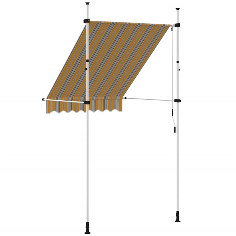 vidaXL Retractable Awning in Yellow and Blue Stripes
