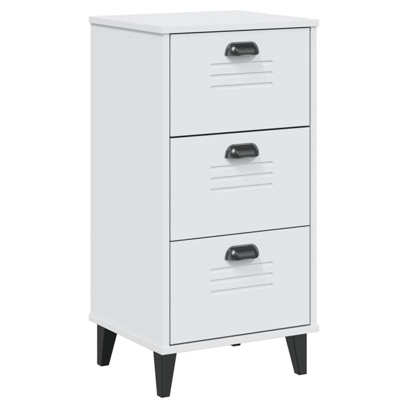 vidaXL Standard Engineered Wood Bedside Table in White
