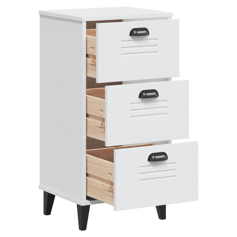 vidaXL Standard Engineered Wood Bedside Table in White