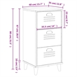 vidaXL Standard Engineered Wood Bedside Table in White