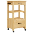 vidaXL  Solid Wood Pine Kitchen Trolley in Brown