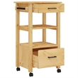 vidaXL  Solid Wood Pine Kitchen Trolley in Brown