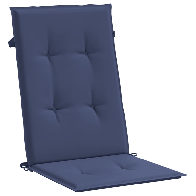 vidaXL Highback Chair Cushion in Navy Blue (Set of 4)