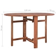 vidaXL Solid Acacia Wood Medium Foldable Dining Table in Brown