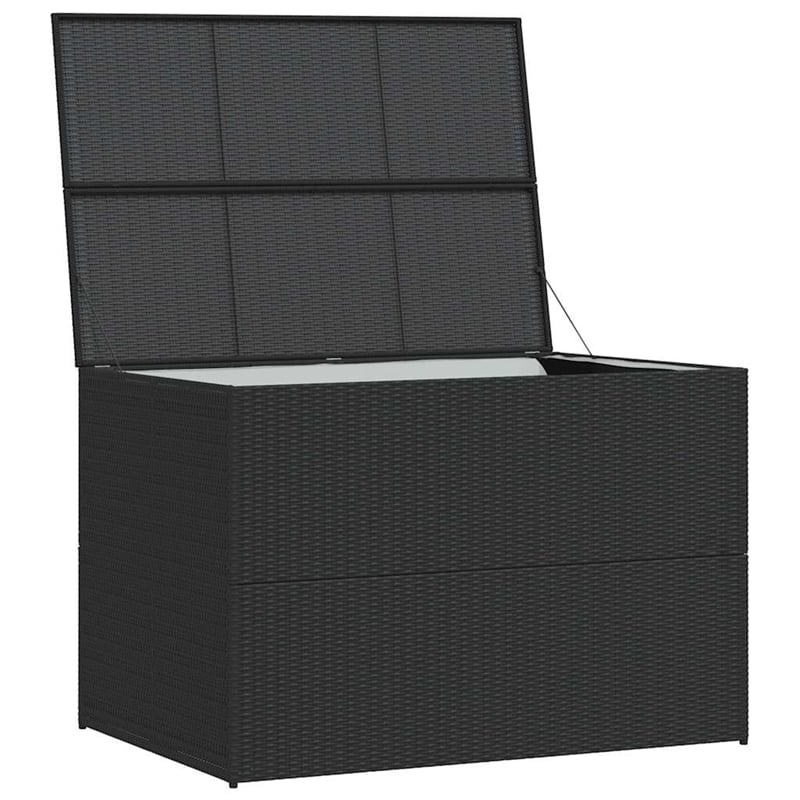 vidaXL PE Rattan Outdoor Storage Box in Black