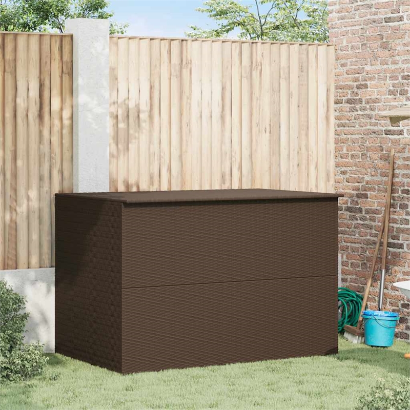 vidaXL PE Rattan Outdoor Storage Box in Brown