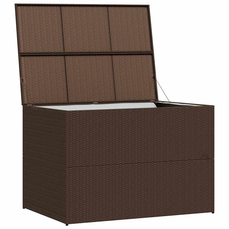 vidaXL PE Rattan Outdoor Storage Box in Brown