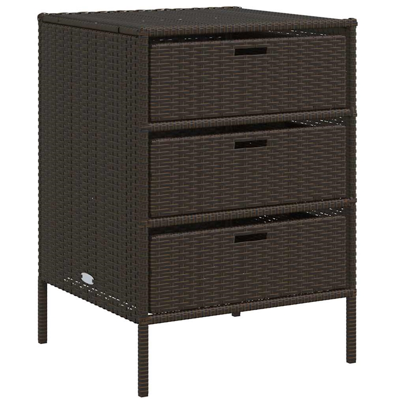 vidaXL PE Rattan Garden Storage Cabinet in Brown