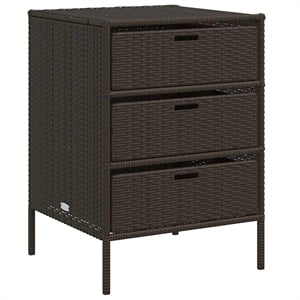 vidaXL PE Rattan Garden Storage Cabinet in Brown
