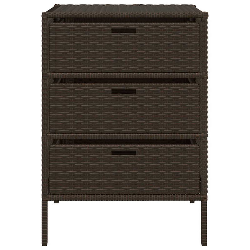 vidaXL PE Rattan Garden Storage Cabinet in Brown