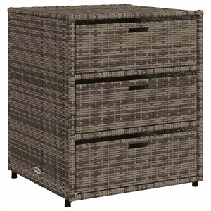 vidaXL PE Rattan Garden Storage Cabinet in Grey