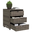 vidaXL PE Rattan Garden Storage Cabinet in Grey