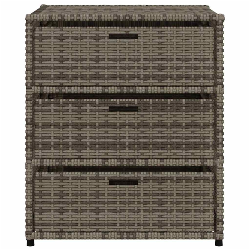 vidaXL PE Rattan Garden Storage Cabinet in Grey