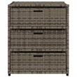 vidaXL PE Rattan Garden Storage Cabinet in Grey