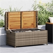 vidaXL Poly Rattan Storage Bench in Brown/Grey