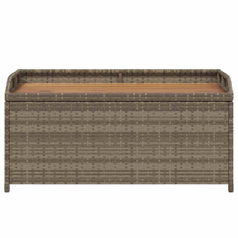 vidaXL Poly Rattan Storage Bench in Brown/Grey