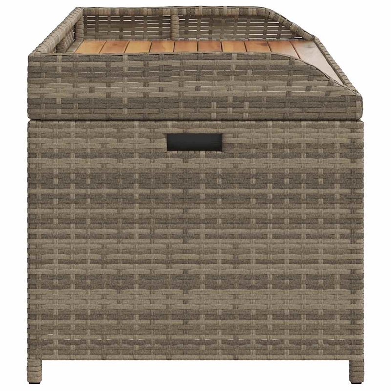vidaXL Poly Rattan Storage Bench in Brown/Grey