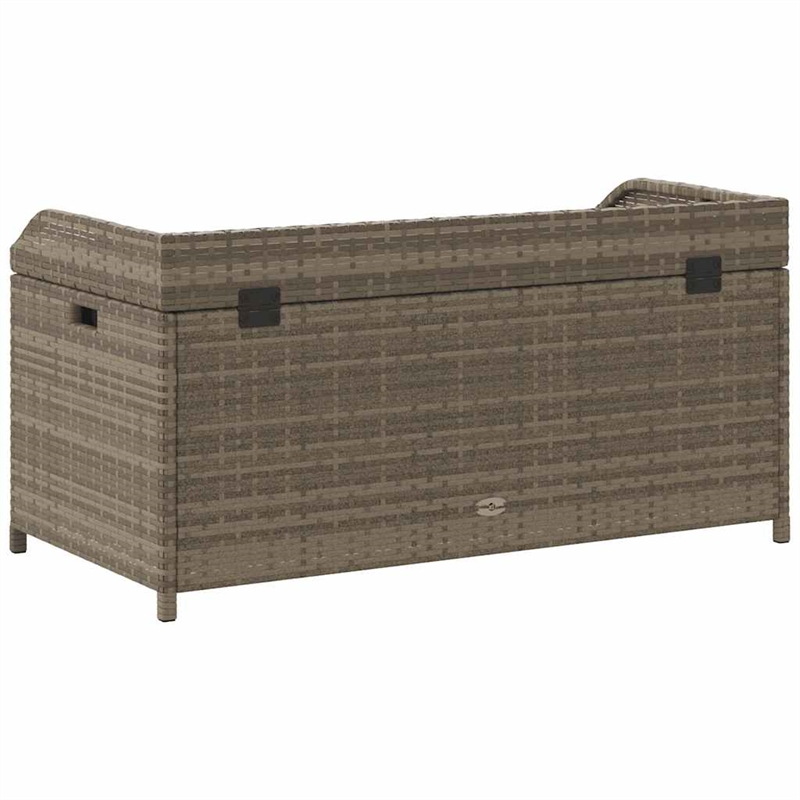 vidaXL Poly Rattan Storage Bench in Brown/Grey
