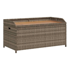 vidaXL Poly Rattan Storage Bench in Brown/Grey