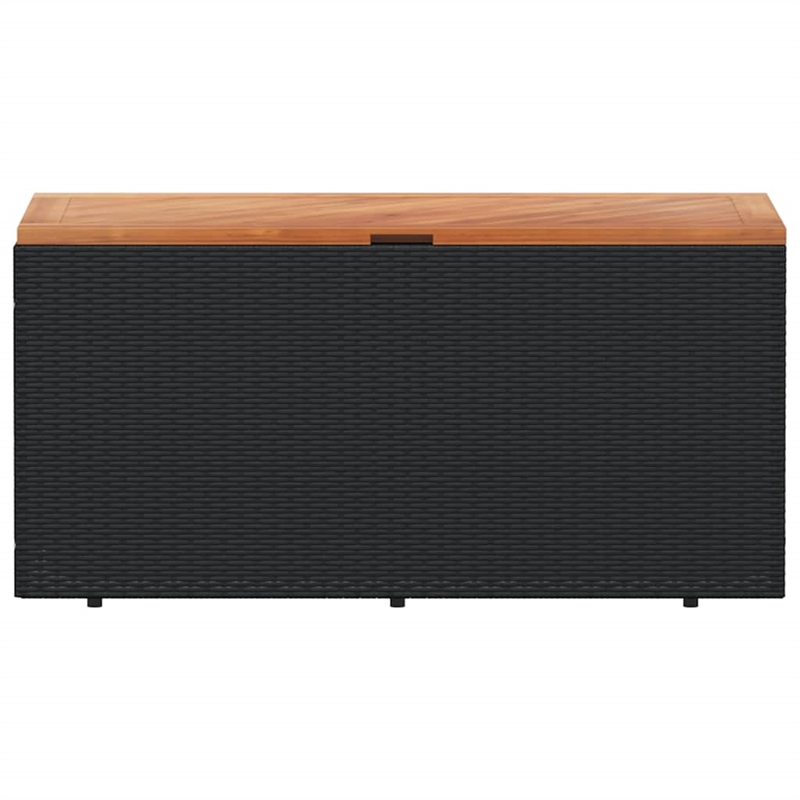 vidaXL Poly Rattan Garden Storage Box in Black