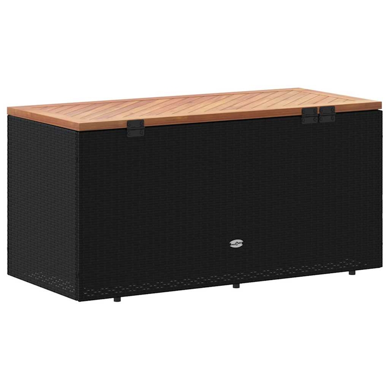 vidaXL Poly Rattan Garden Storage Box in Black
