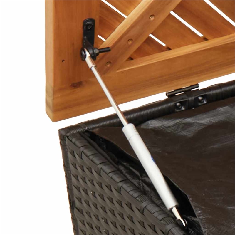 vidaXL Poly Rattan Garden Storage Box in Black