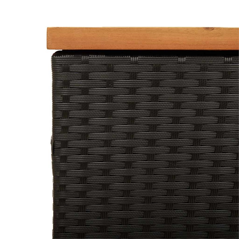 vidaXL Poly Rattan Garden Storage Box in Black