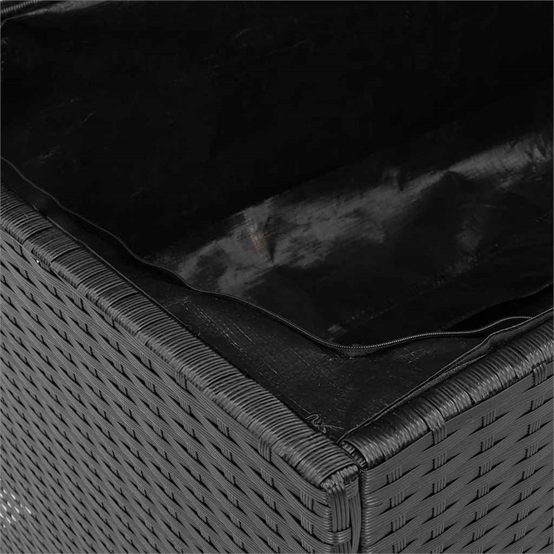 vidaXL Poly Rattan Garden Storage Box in Black