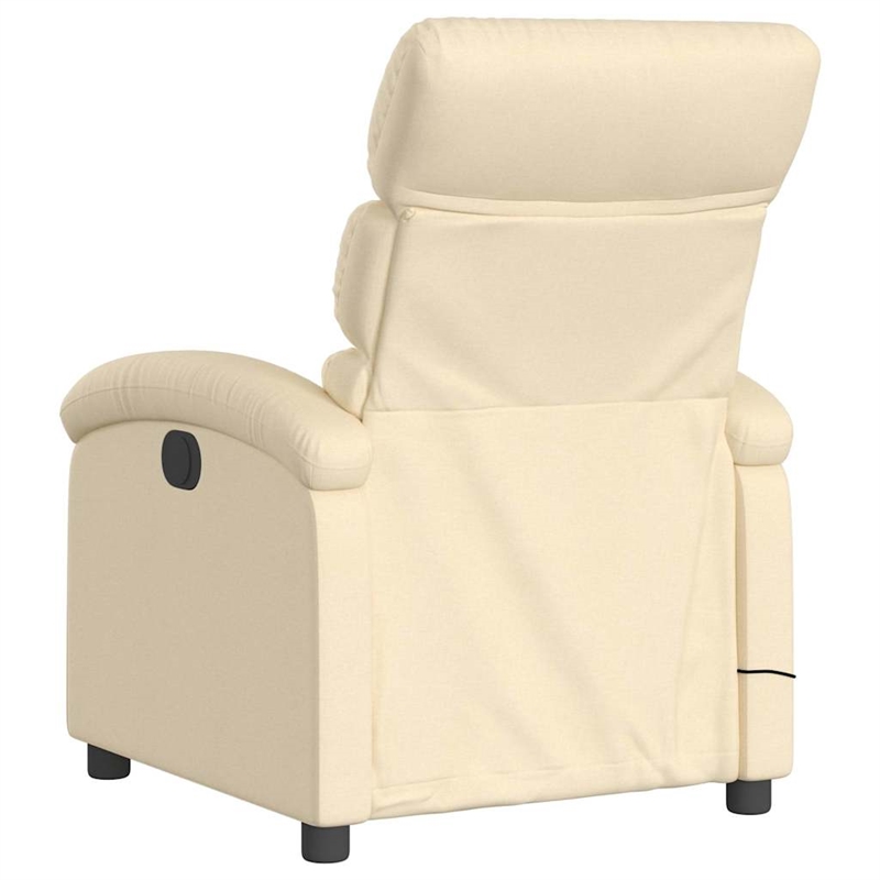 vidaXL Fabric Massage Recliner Chair in Cream