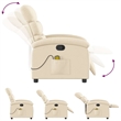 vidaXL Fabric Massage Recliner Chair in Cream