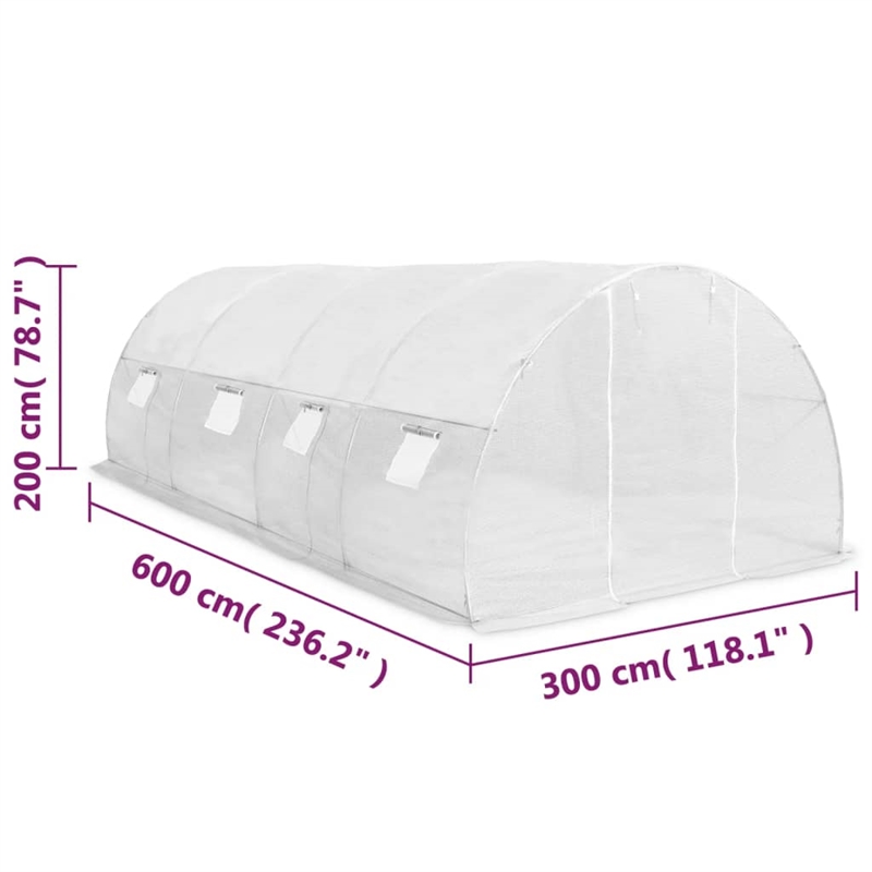 vidaXL Galvanized Steel Greenhouse in White