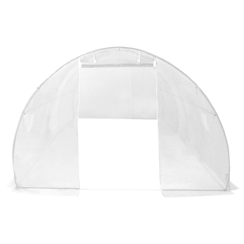 vidaXL Galvanized Steel Greenhouse in White